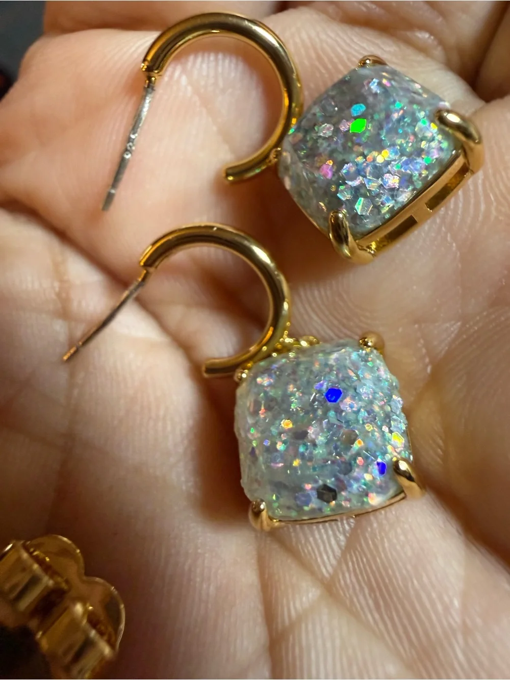 kate spade Gold-Plated Iridescent Druzy Drop Earrings